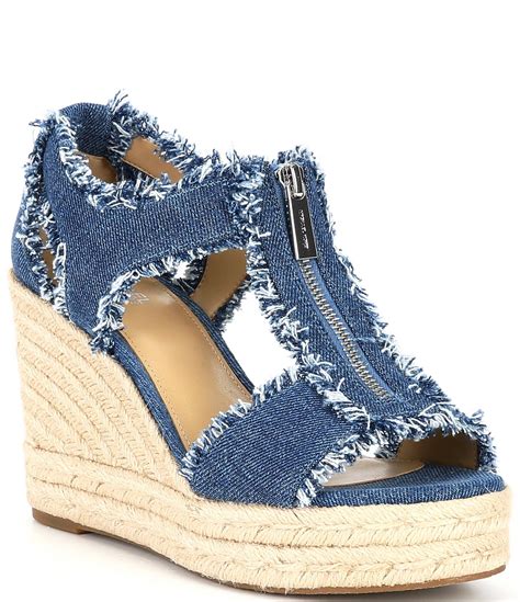 michael michael kors berkley platform sandal|Michael Kors denim wedge sandals.